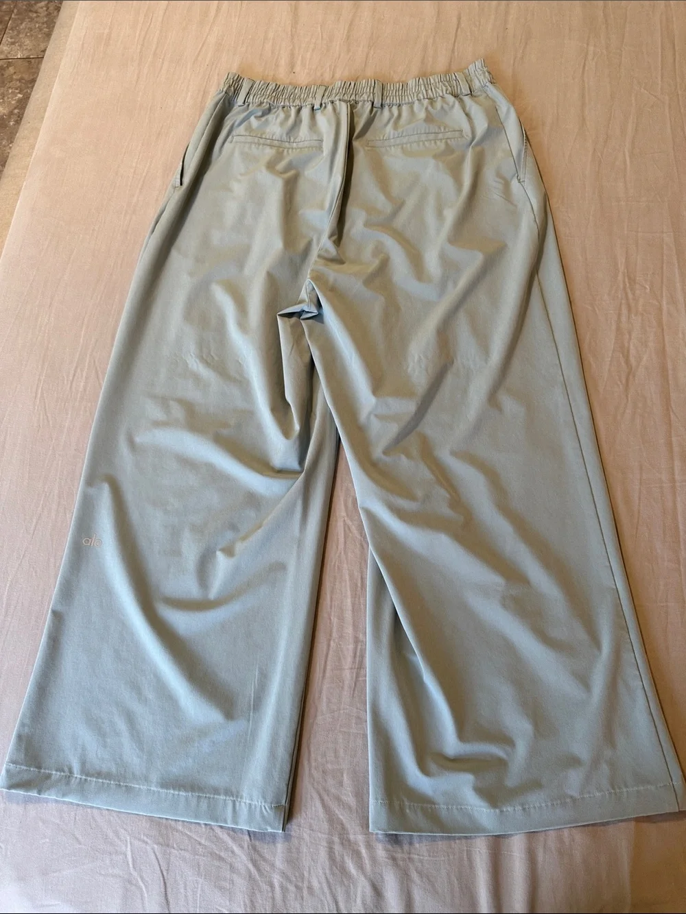 ALO Yoga Light Blue Wide-Leg High-Rise Trousers